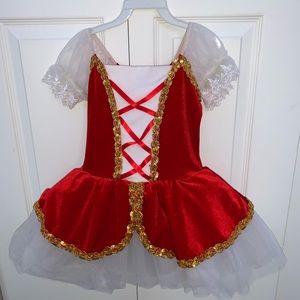 child’s dance tutu costume with clip-on hair piece